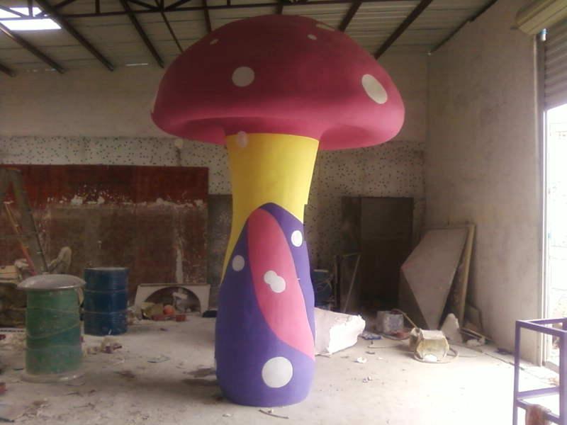 供應(yīng)玻璃鋼蘑菇雕塑  玻璃鋼仿真蘑菇