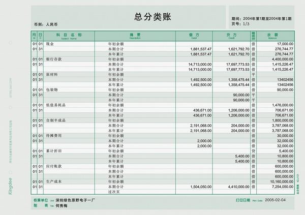 供应金蝶账簿套打纸总分类帐明细账KZ-J101