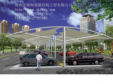 供應(yīng)蘇州停車棚張拉膜安裝，停車亭膜結(jié)構(gòu)設(shè)計，停車棚頂棚拉膜施工