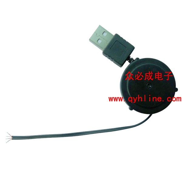 供應充電用的單拉伸縮線