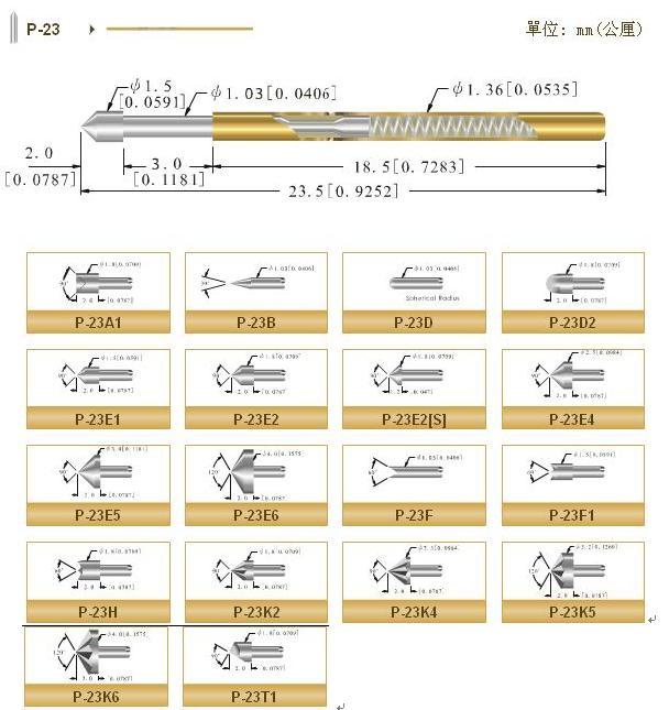 供应CCP中国探针测试针P-23