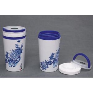 供应影楼礼品，商务礼品，青花礼品，青花双层保温杯300ML，青花杯