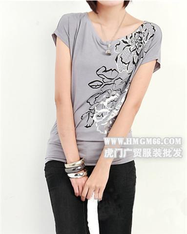 時尚靚麗女裝T恤廣東東莞廠家直銷T恤批發(fā)廣東虎門服裝批發(fā)彈力T恤