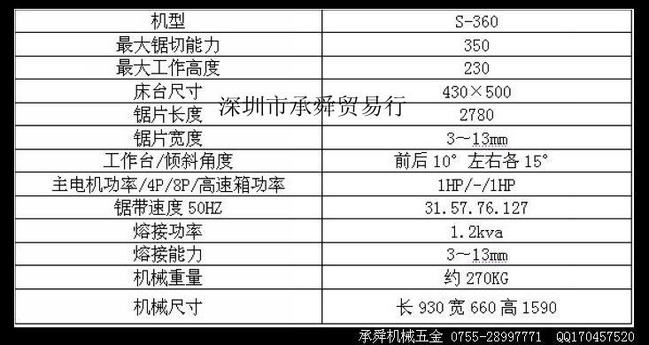 臺灣SW圣偉S360立式鋸床可切割所有金屬材料
