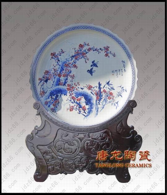 供應粉彩百子圖大瓷盤 商務禮品大瓷盤 單位慶典陶瓷大瓷盤