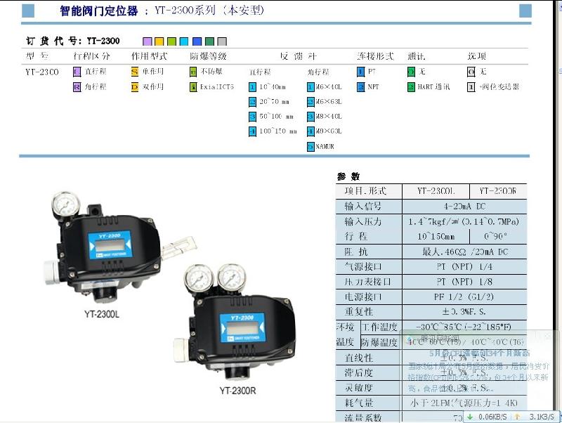 供应YT阀门定位器工作原理