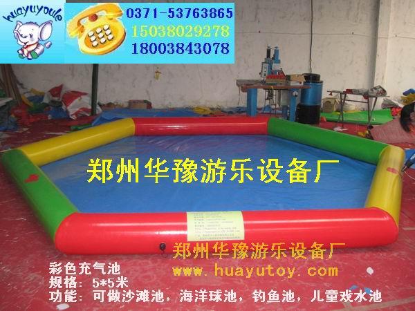 彩色充氣沙灘池新型兒童游樂玩具圖片