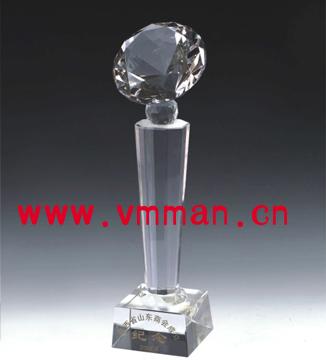 供應西安V盟客禮品水晶獎杯獎牌定做