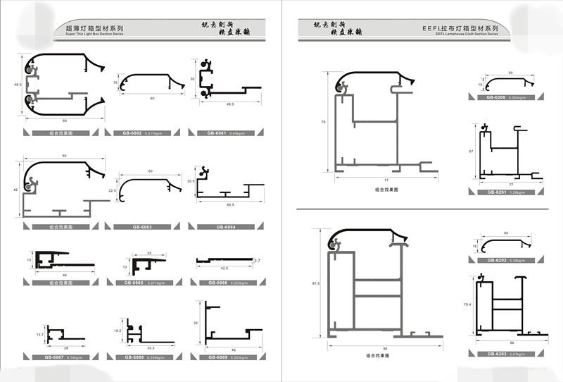 供应EEFL拉布灯箱铝型材挤压加工图片