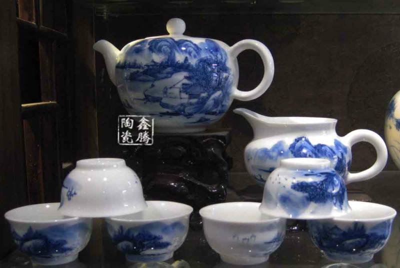 供应高档青花功夫茶具-精品茶具