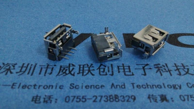 供應短體USB+90度前2腳插腳DIP-插卡+DIP6.3 有導位
