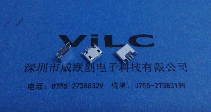 供應(yīng)MICRO5PAB型直立式180度插腳 直邊-無卷邊-無導(dǎo)