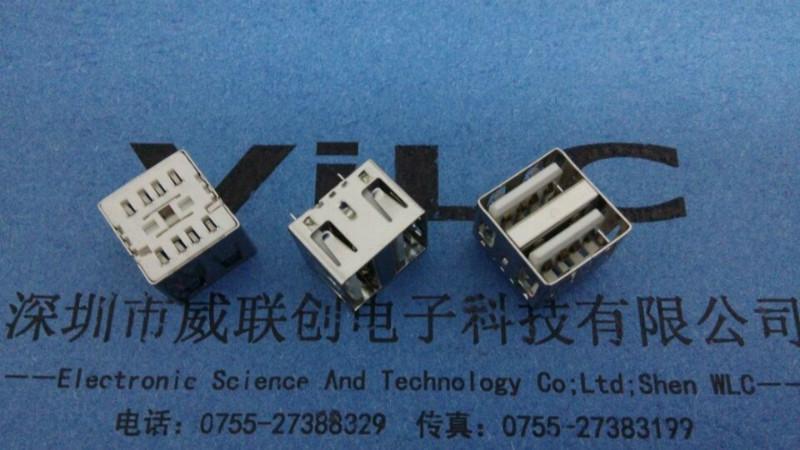 供應(yīng)短體180度雙層USB長(zhǎng)10.5mm+PBT白色膠芯+耐高溫27