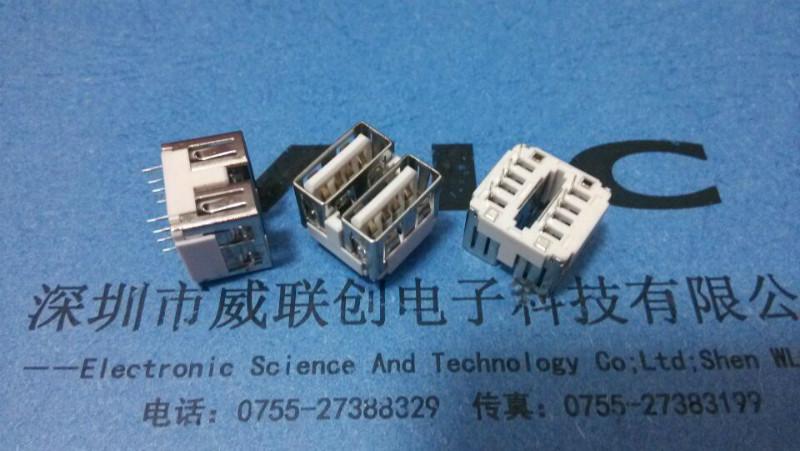 供應(yīng)180度雙層短體USB10.0母座+白膠-黑膠 LCP耐高溫26