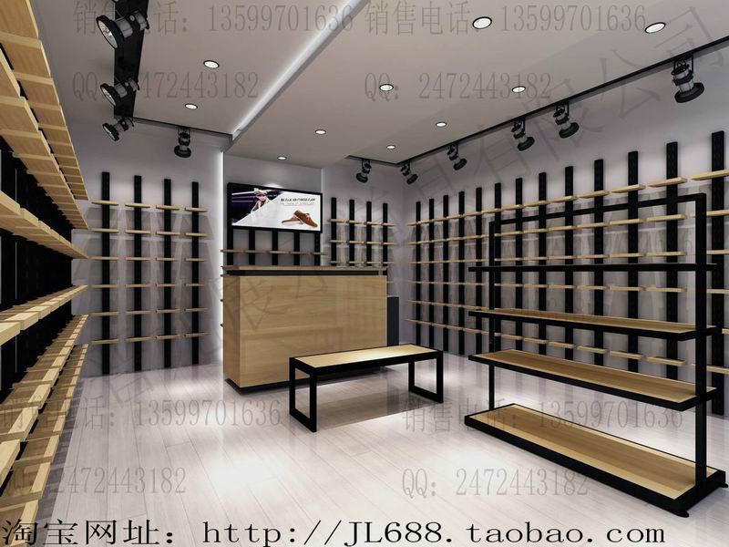 新穎金屬烤漆立柱靠墻可上下活動式戶外休閑專賣店鞋子陳列架定制