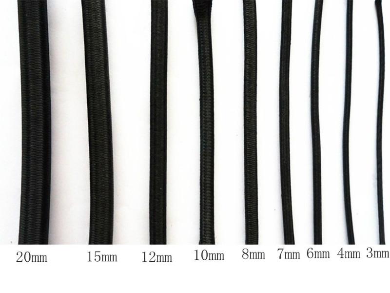 恒之力直銷2-25MM黑色彩色圓乳膠彈力繩橡筋蹦床繩運動拉力繩松緊繩