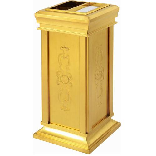 供應(yīng)濟(jì)南酒店用品煙灰桶，濟(jì)陽(yáng)鈦金垃圾桶，商河仿大理石垃圾桶