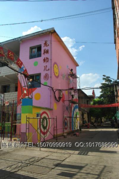 供應(yīng)南昌幼兒園彩繪噴繪龍翔幼兒園案例格林彩繪
