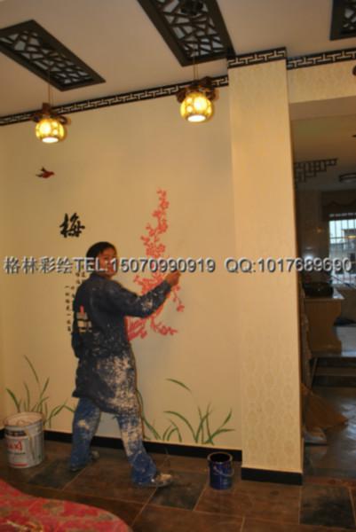 供應(yīng)江西撫州茶樓彩繪壁畫是用什么材料18070038919