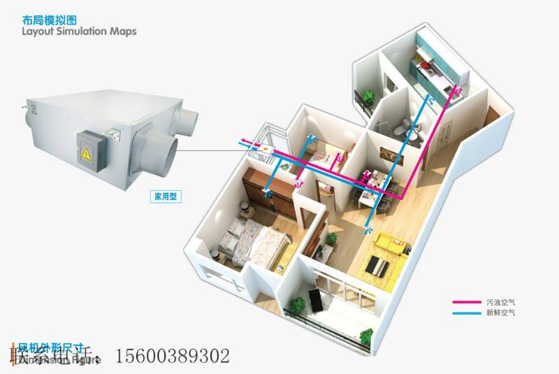 供应全热交换新风家用型