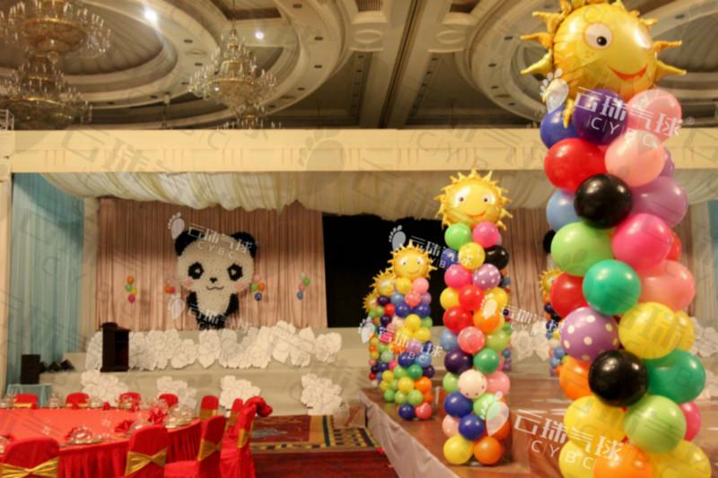 供應(yīng)熊貓主題寶寶宴/氣球?qū)殞氀?氦氣球
