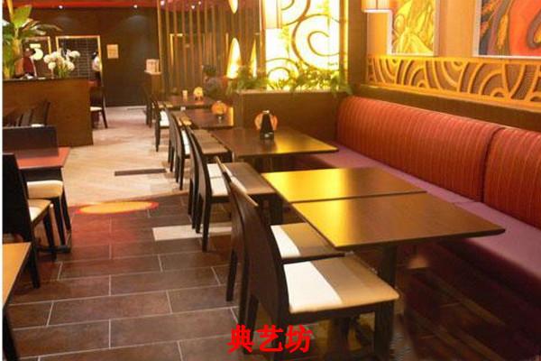 典藝坊實木咖啡廳餐椅，實木茶餐廳桌椅，奶茶店桌椅