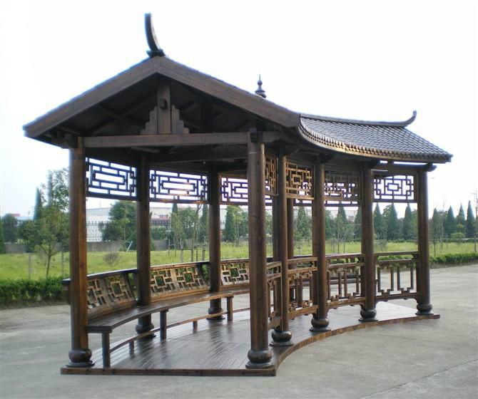 供應(yīng)欽州市廠家批發(fā)戶外防腐木涼亭，碳化木涼亭，廠家直銷