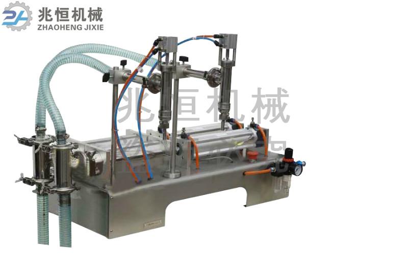 卧式气动双头液体灌装机酸奶灌装机图片