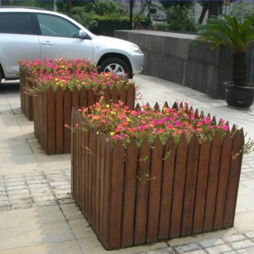 供應臺州市防腐木花箱大量批發(fā)，防腐木花箱訂做