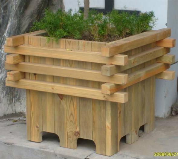 供應臺州市防腐木花箱大量批發(fā)，防腐木花箱訂做