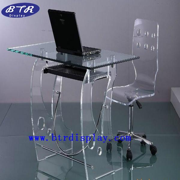 供應(yīng)亞克力臺(tái)式電腦桌 透明壓克力筆記本電腦桌子 有機(jī)玻璃桌椅