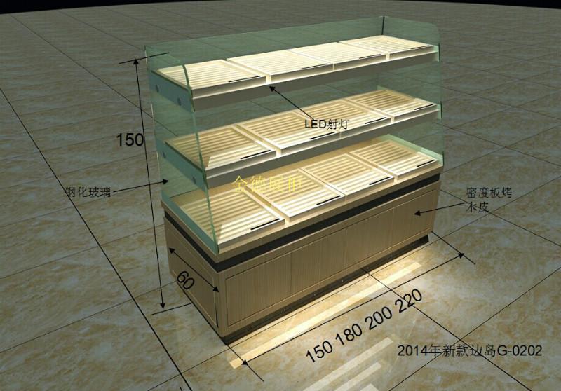 供应常温/木制烤漆/透明/三层边岛面包柜