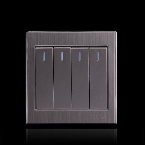 供應(yīng)聯(lián)潤(rùn)A8系列摩卡色拉絲二開(kāi)單控 開(kāi)關(guān)插座廠家批發(fā)代理