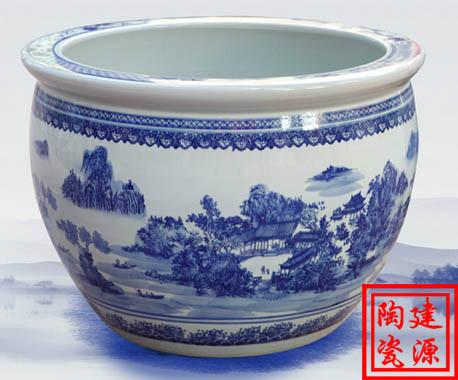 供應陶瓷養(yǎng)魚大缸 青花瓷大魚缸 陶瓷大缸批發(fā)