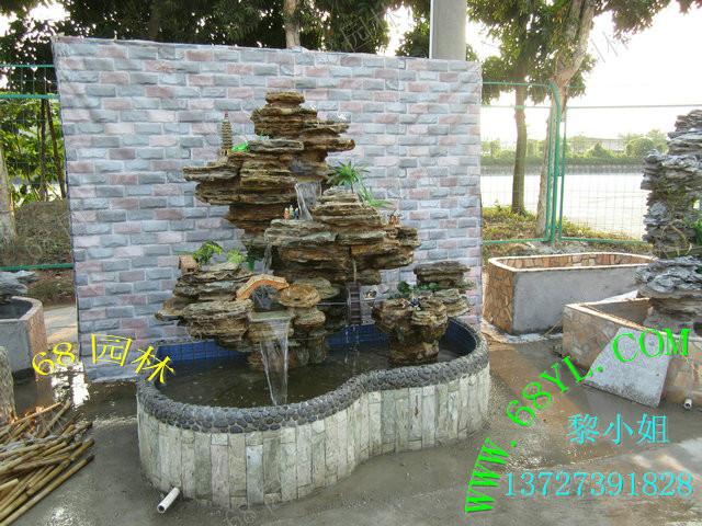 供應廣州千層石流水假山魚池盆景/庭院花園陽臺假山流水魚池/千層石假山