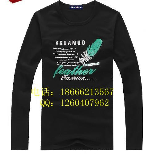 供應(yīng)地?cái)傢n版修身印花韓版T恤長袖