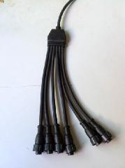 一拖六防水插頭 防水線一拖六 防水端子一拖六