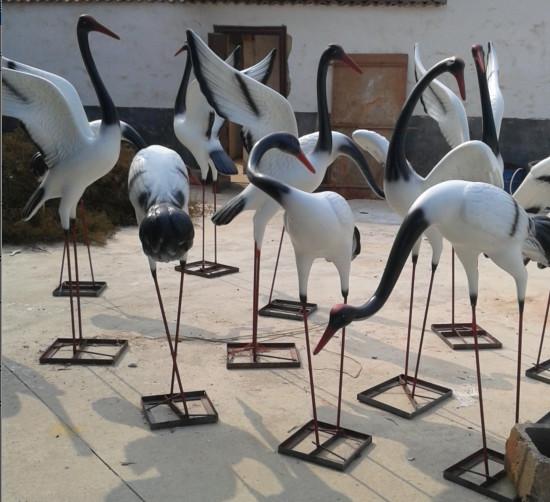 供應(yīng)江西彩色仙鶴雕塑/江西仿真仙鶴/江西花園鶴雕塑