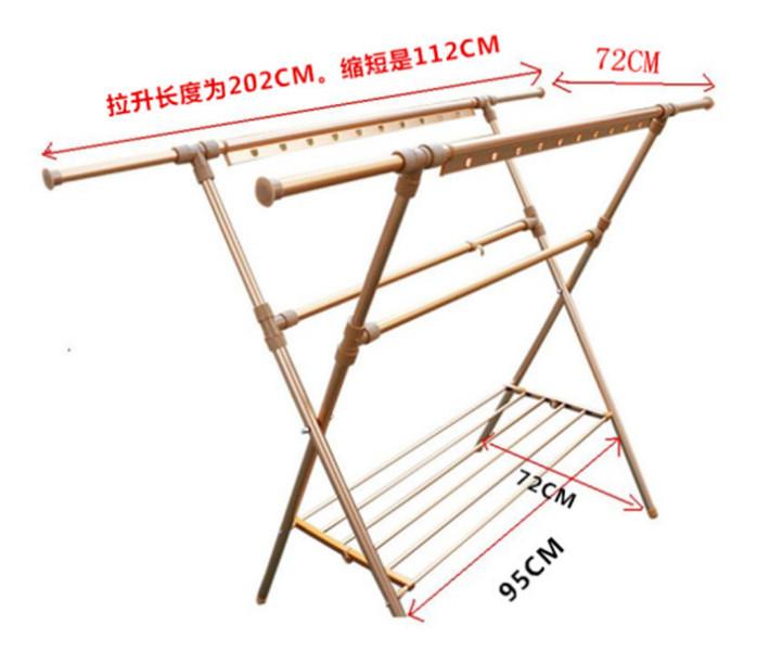 供应铝合金落地x型晾衣架图片