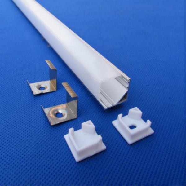 供應用于廚柜燈具用V型鋁槽供應，帶方形PC罩V型鋁槽