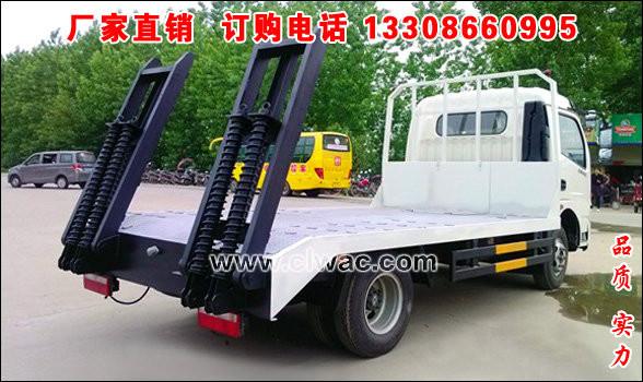 供應東風勁勇平板運輸車,藍牌平板運輸車,小型挖機拖車