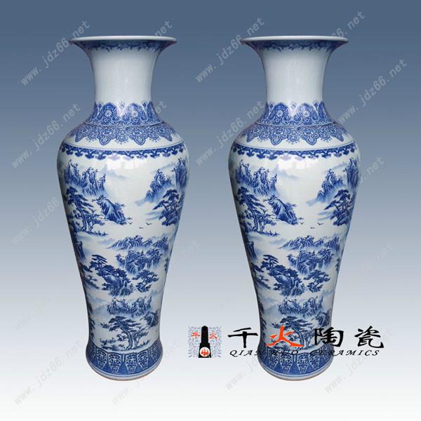 供應(yīng)青花落地大花瓶批發(fā) 大型場(chǎng)所門店擺設(shè)大花瓶