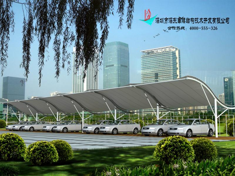 深東南進(jìn)口膜材加工停車篷圖片