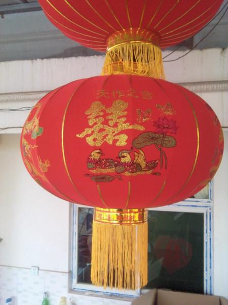 供應(yīng)植絨喜字燈籠