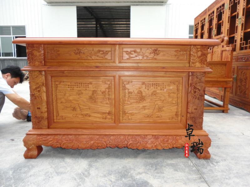 供應(yīng)工廠直銷3.6米豪華大班臺非洲黃花梨木