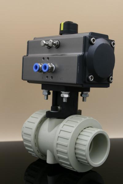 供應氣動塑料球閥PPHAT 雙作用 單作用 氣動閥 氣動球閥