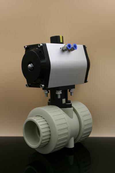 供應(yīng)氣動(dòng)塑料球閥PPHGT 雙作用 單作用 氣動(dòng)球閥