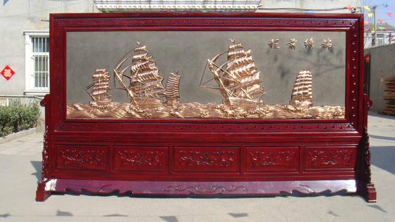 供應(yīng)長(zhǎng)城紅木屏風(fēng)4.2米前程錦繡屏風(fēng)