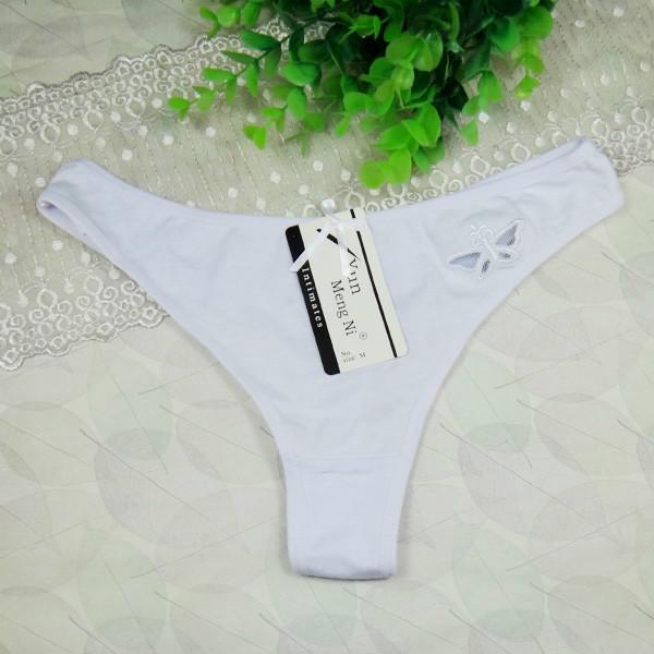 供應(yīng)女士繡花丁字褲批發(fā)內(nèi)褲 批發(fā)女士丁字褲 性感時(shí)尚全棉女士內(nèi)褲