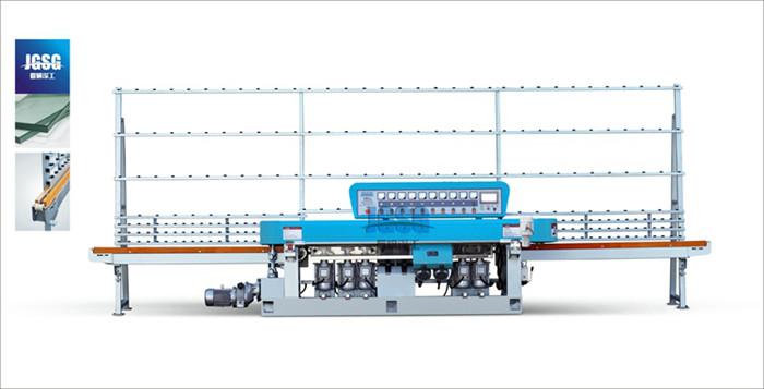 供应JGZM9325P玻璃9磨头直线磨边机 加工厚度PLC数字显示 自动调节